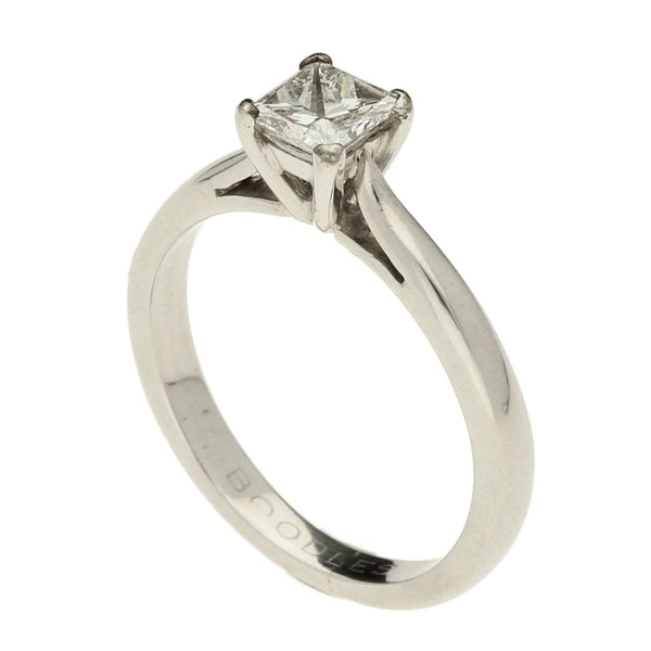 Platinum Ladies Princess Cut Diamond Engagement Ring - 0.47ct