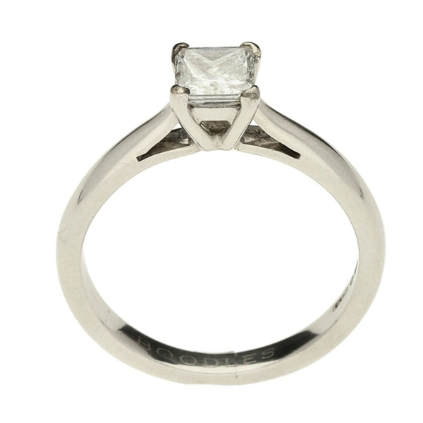 Platinum Ladies Princess Cut Diamond Engagement Ring - 0.47ct