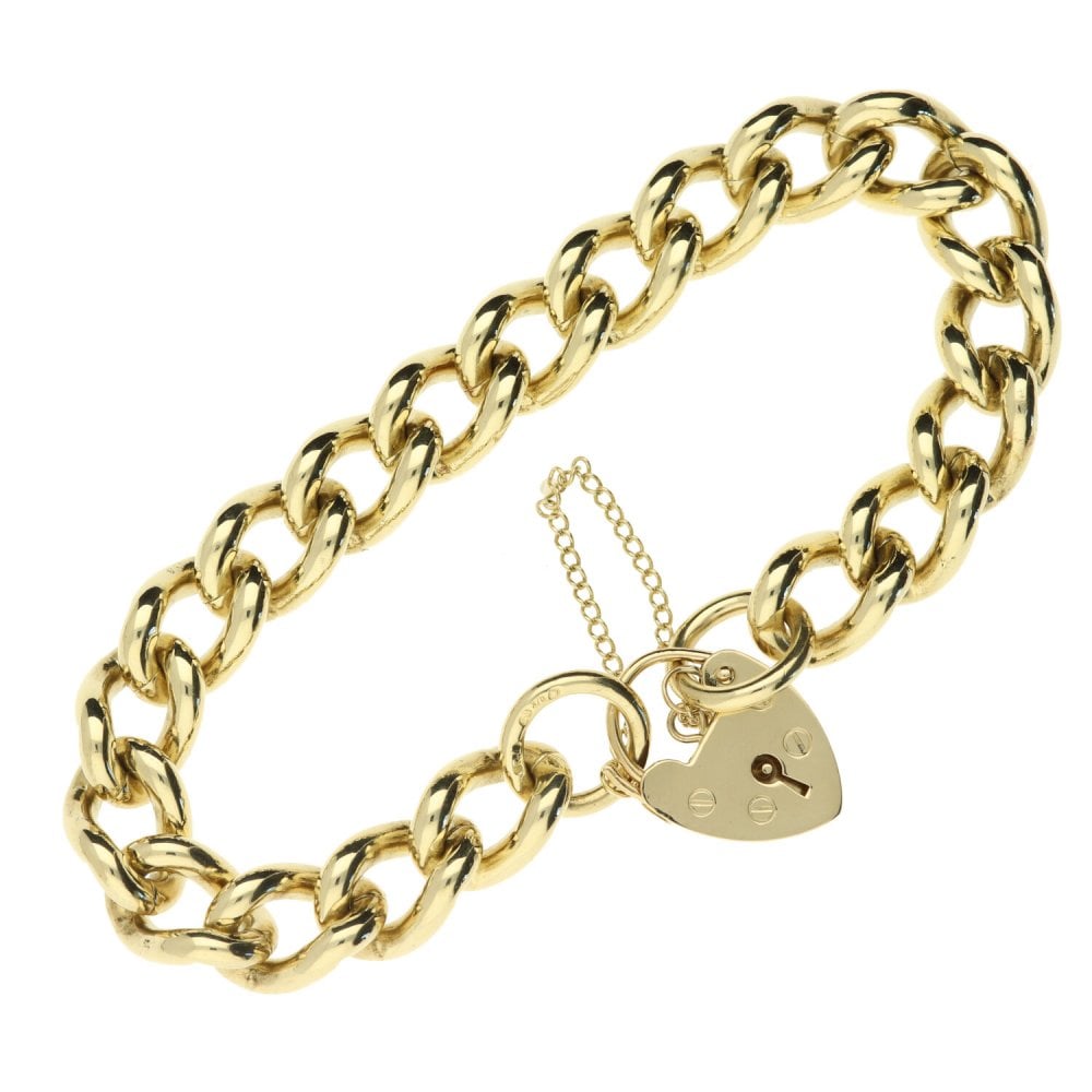 9ct Yellow Gold Ladies Curb Bracelet - 58.6g