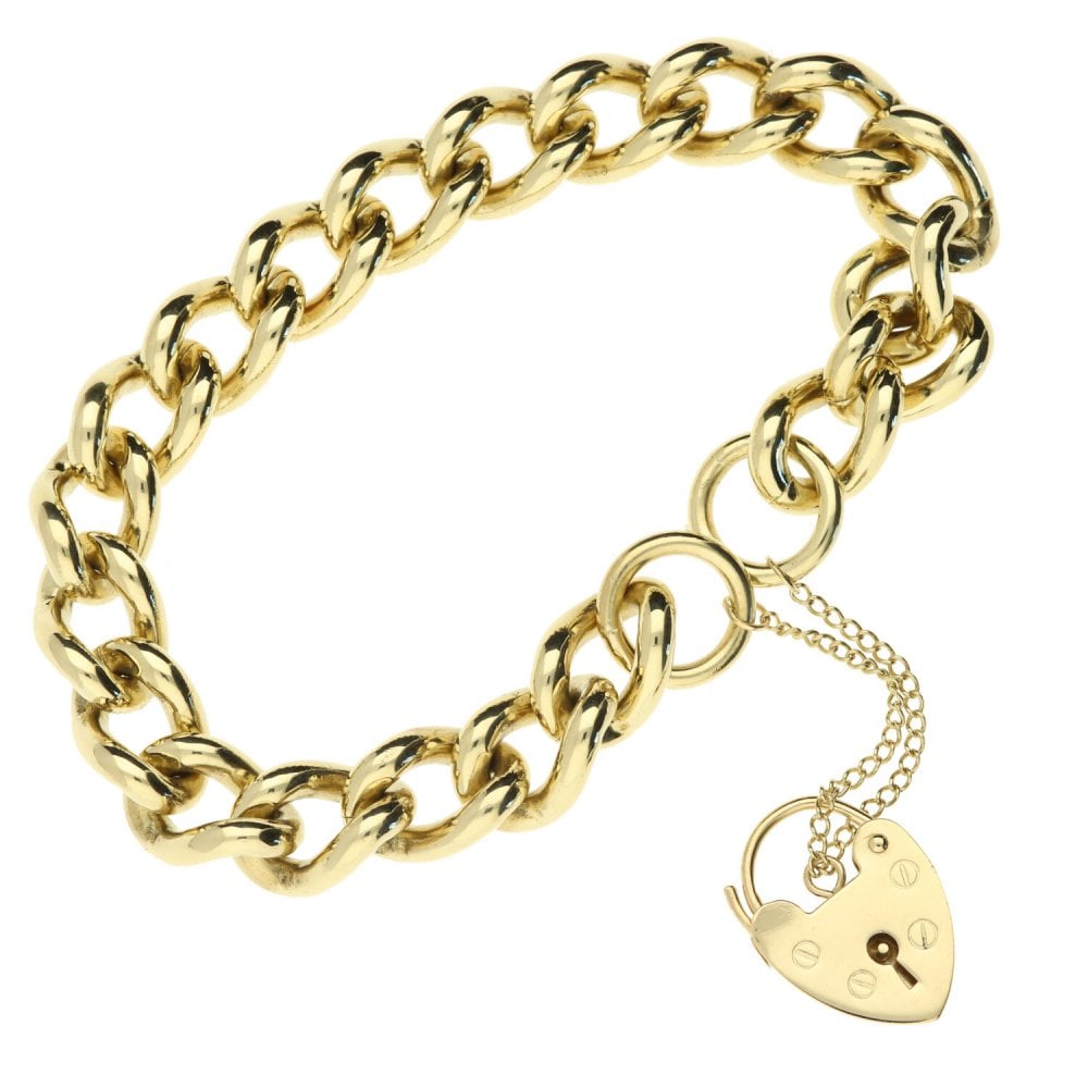 9ct Yellow Gold Ladies Curb Bracelet - 58.6g