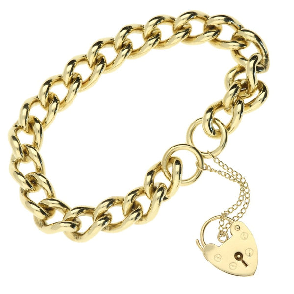 9ct Yellow Gold Ladies Curb Bracelet - 58.6g