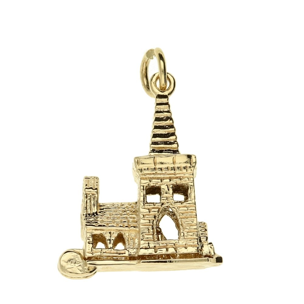 9ct Yellow Gold Church Bride & Groom Charm - 3.0g