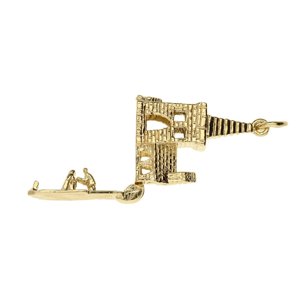 9ct Yellow Gold Church Bride & Groom Charm - 3.0g
