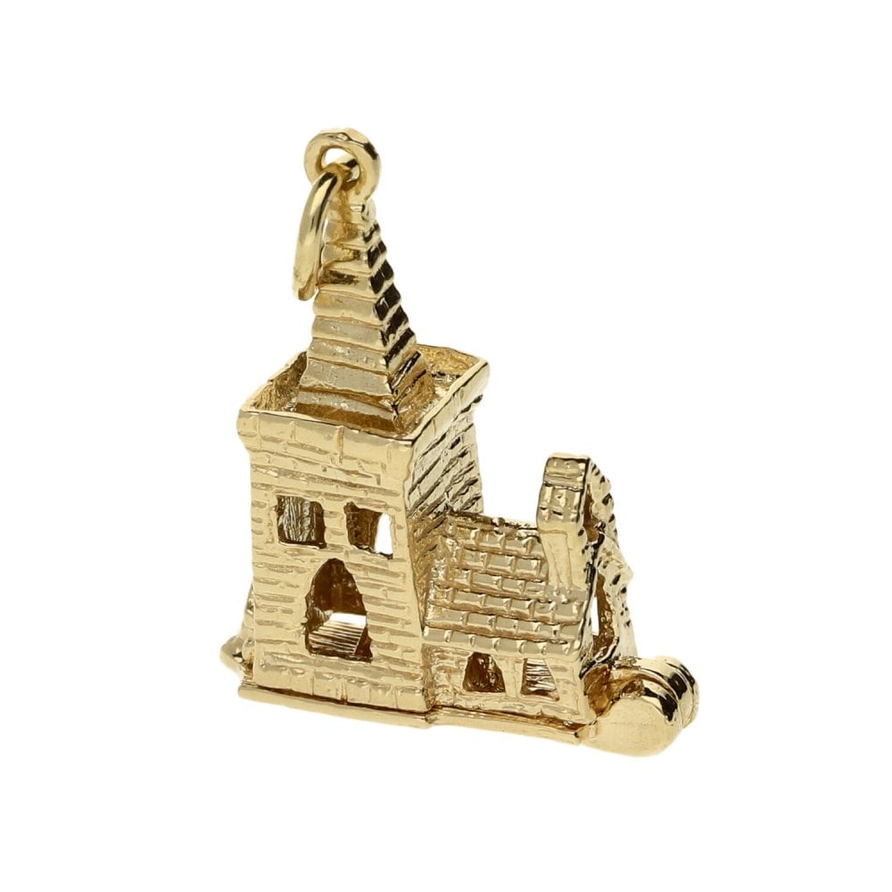 9ct Yellow Gold Church Bride & Groom Charm - 3.0g