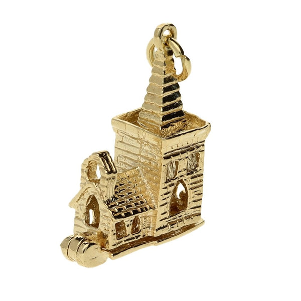 9ct Yellow Gold Church Bride & Groom Charm - 3.0g