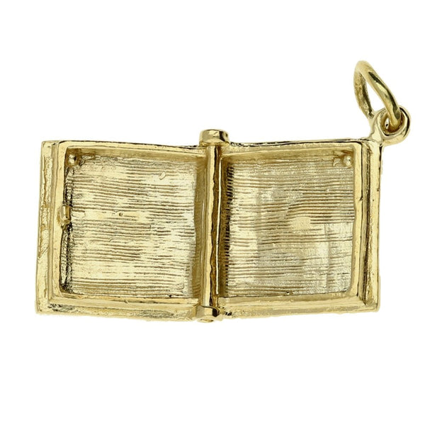 9ct Yellow Gold Bible Charm - 4.5g