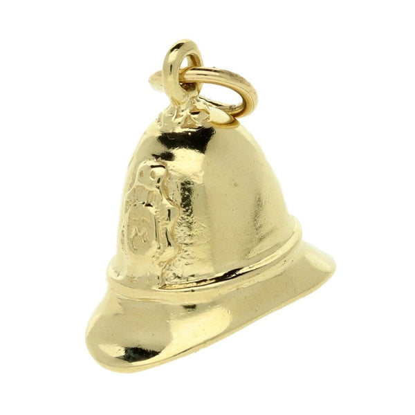 9ct Yellow Gold Police Helmet Charm - 2.8g