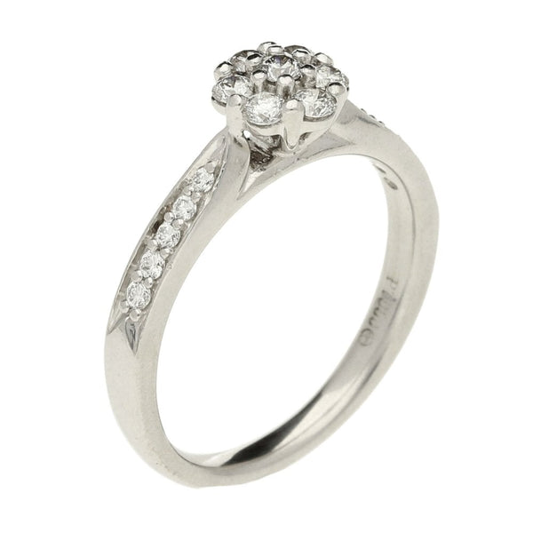 Platinum Ladies Diamond Cluster Ring - Size J ½ - 0.33ct