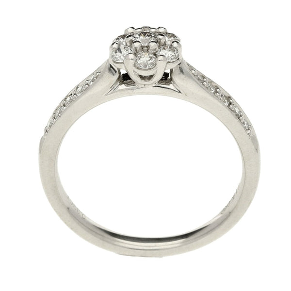 Platinum Ladies Diamond Cluster Ring - Size J ½ - 0.33ct