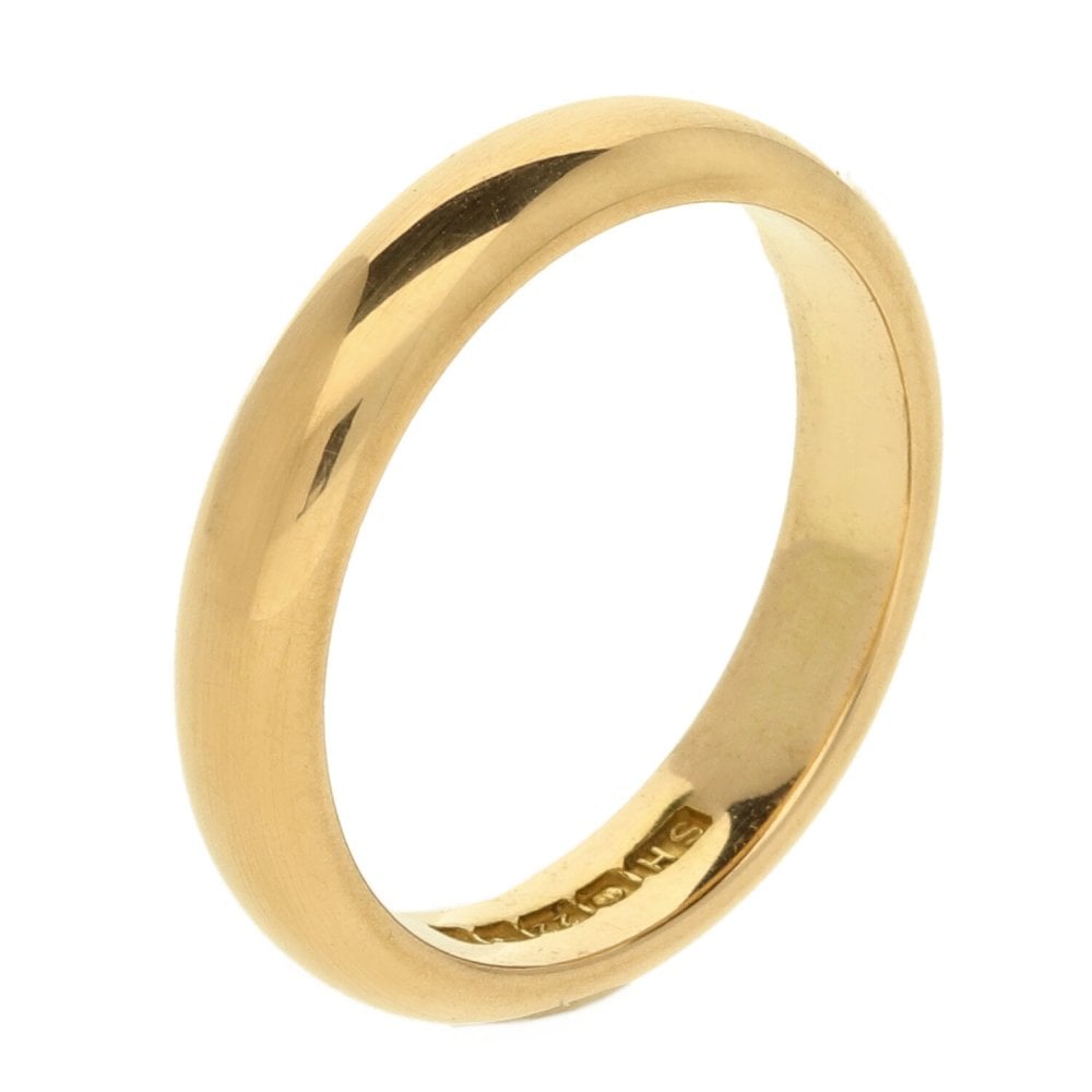 22ct Yellow Gold D-Shape Ladies Wedding Ring - Size K½