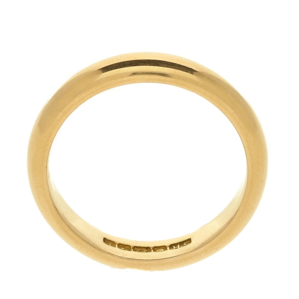 22ct Yellow Gold D-Shape Ladies Wedding Ring - Size K½