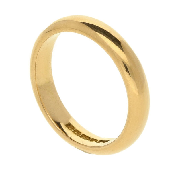 22ct Yellow Gold D-Shape Ladies Wedding Ring - Size K½
