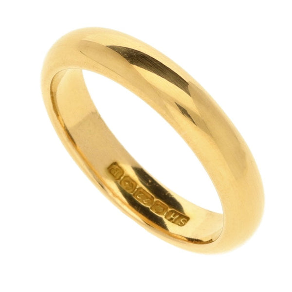 22ct Yellow Gold D-Shape Ladies Wedding Ring - Size K½