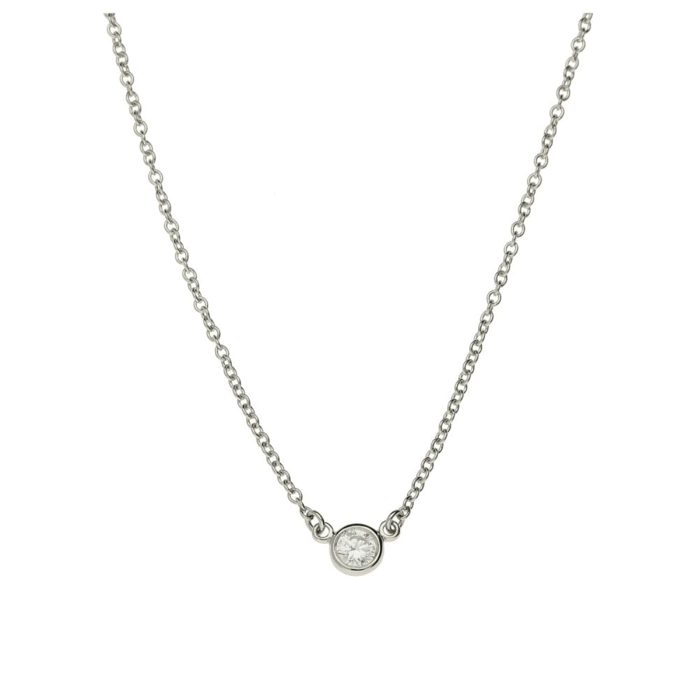 Platinum Diamond By The Yard Pendant & Chain - 0.09ct