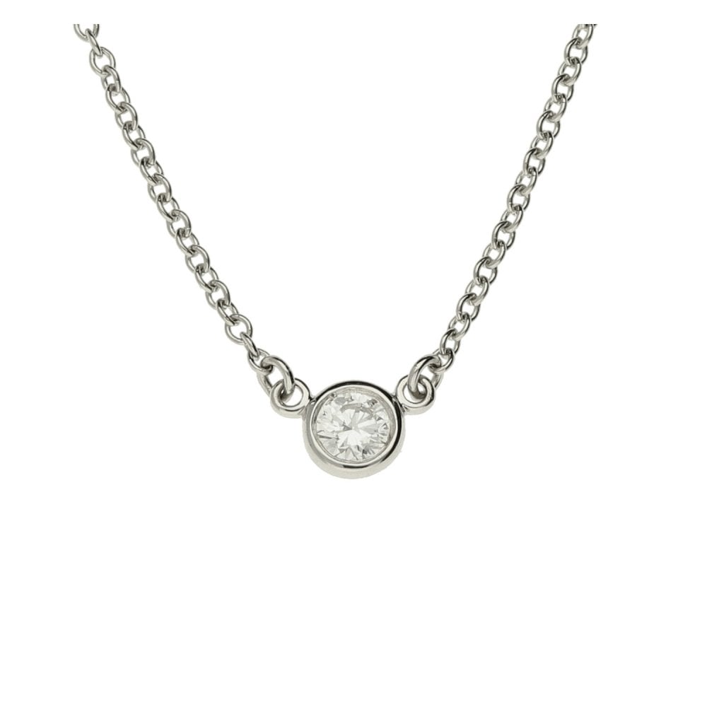 950 Platinum Diamond By The Yard Pendant & Chain - 0.09ct