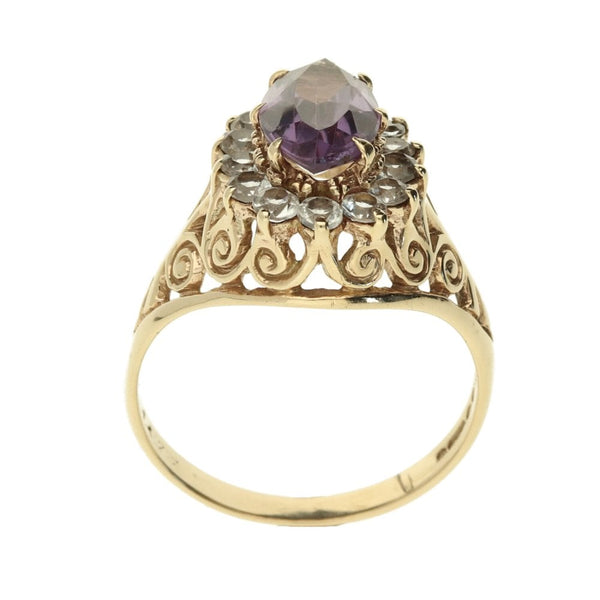 9ct Yellow Gold Cubic Zirconia Dress Ring - Size R