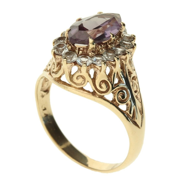 9ct Yellow Gold Cubic Zirconia Dress Ring - Size R