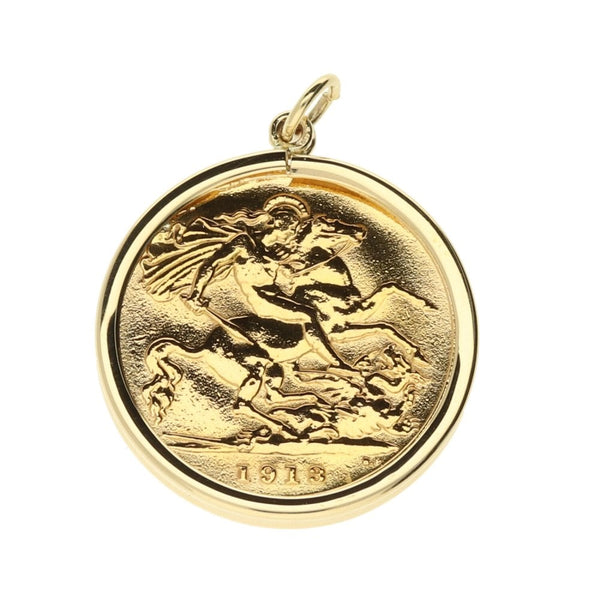 1913 Yellow Gold Half Sovereign Pendant