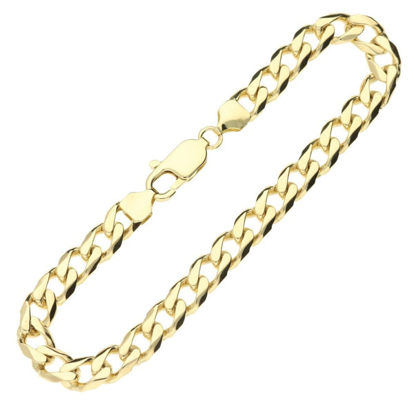 9ct Yellow Gold Ladies Curb Bracelet - 17.7g