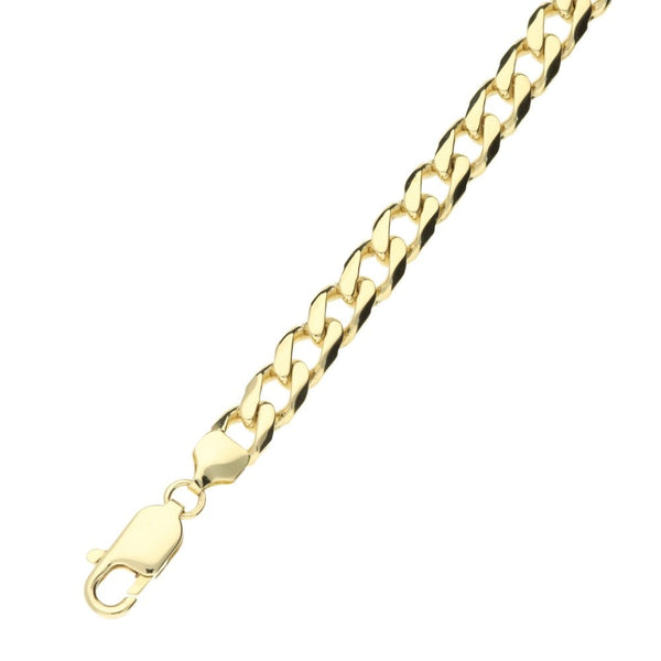 9ct Yellow Gold Ladies Curb Bracelet - 17.7g