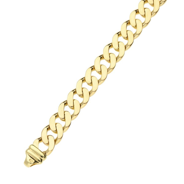 9ct Yellow Gold Gents Curb Bracelet - 8" - 28.5g