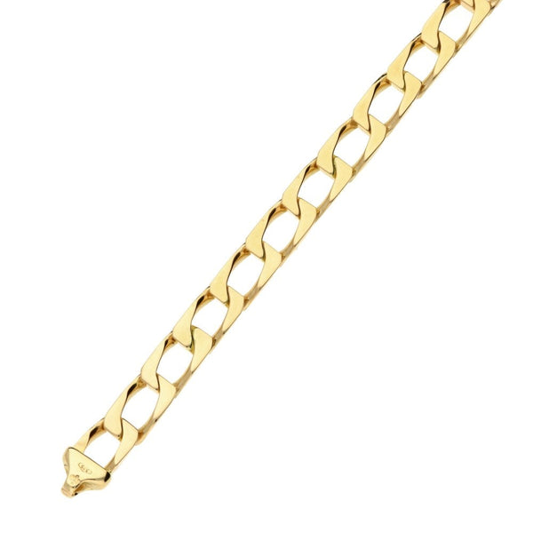 9ct Yellow Gold Gents Curb Bracelet - 15.4g