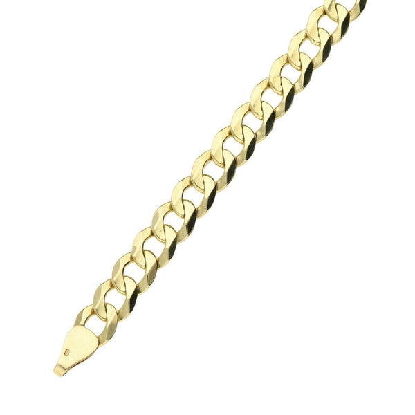 9ct Yellow Gold Gents Curb Bracelet - 8.5" - 11.9g