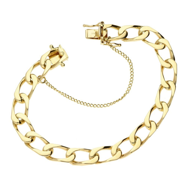 9ct Yellow Gold Ladies Curb Bracelet - 7.5" - 19.0g