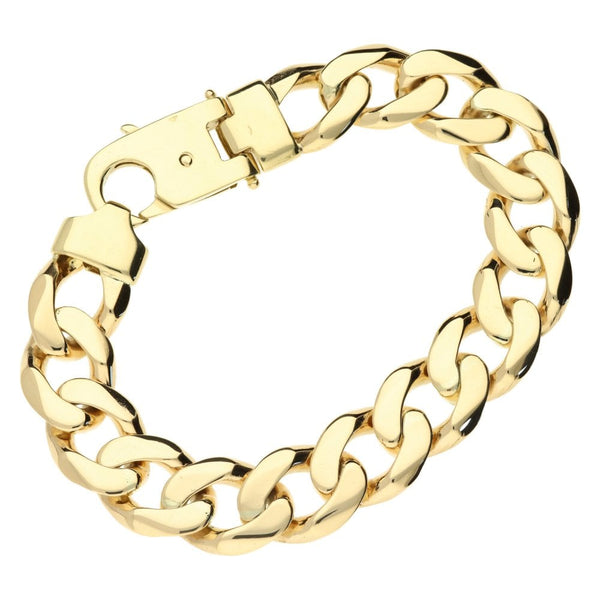 9ct Gents Solid Flat Open Curb Bracelet