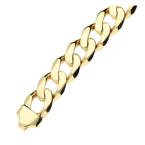 9ct Gents Solid Flat Open Curb Bracelet
