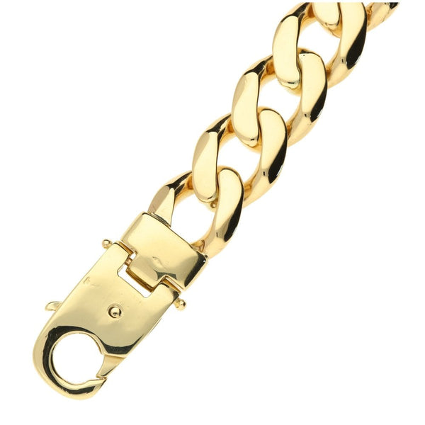 9ct Gents Solid Flat Open Curb Bracelet