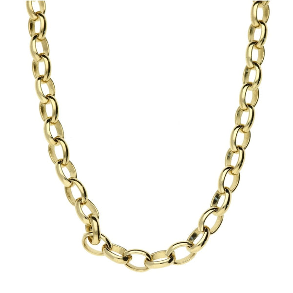 9ct Yellow Gold Oval Link Belcher Chain - 26"