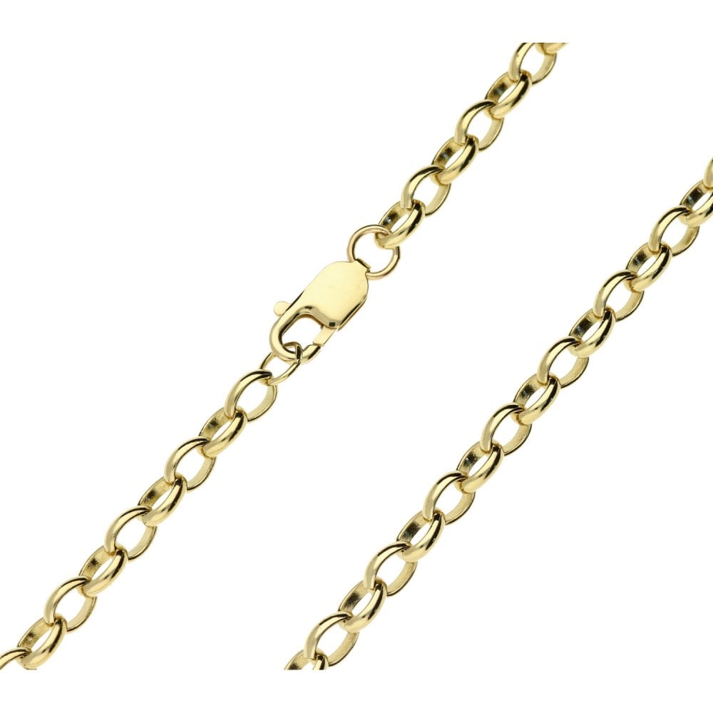 9ct Yellow Gold Oval Link Belcher Chain - 26"