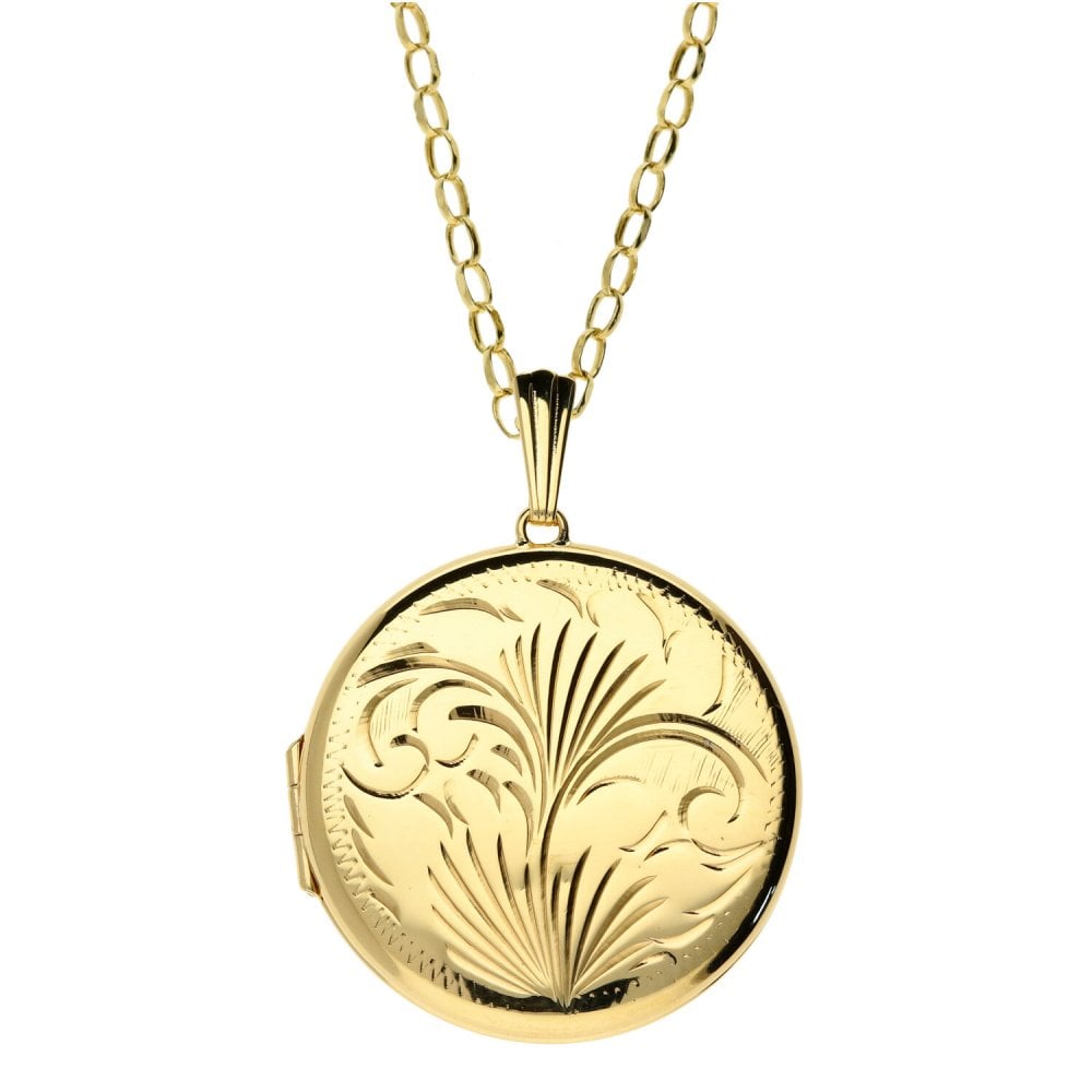9ct Yellow Gold Belcher Chain & Locket Pendant - 22"