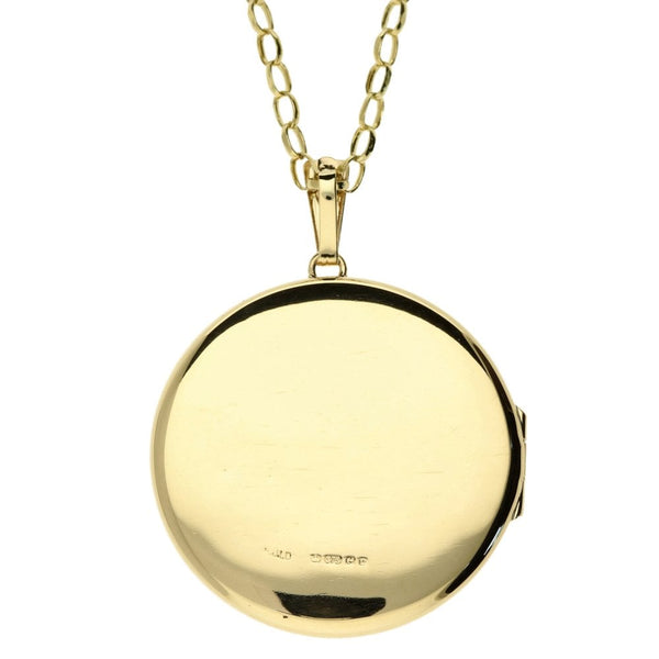 9ct Yellow Gold Belcher Chain & Locket Pendant - 22"