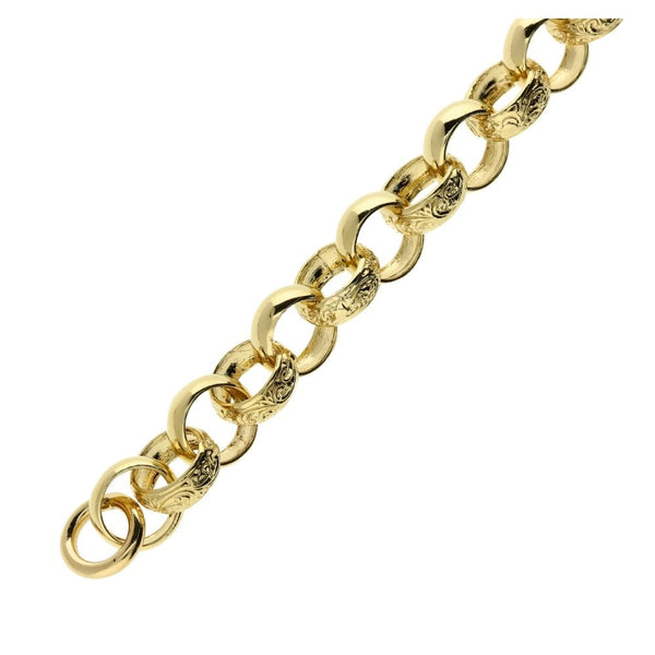 9ct Yellow Gold Gents Belcher Bracelet - 9" - 30.5g