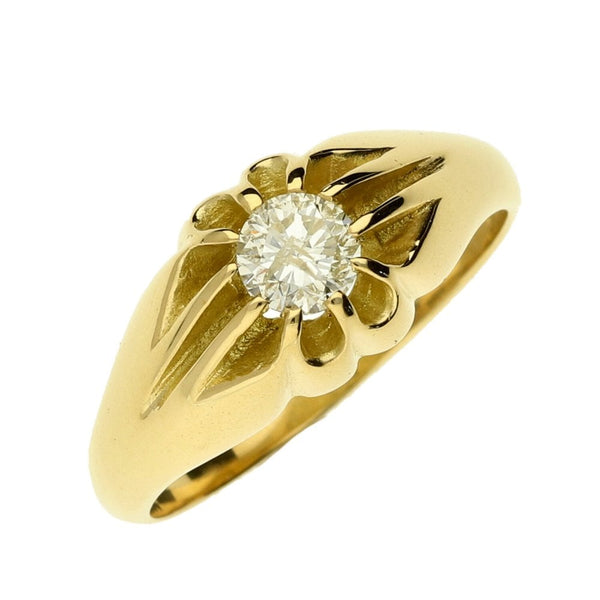 18ct Yellow Gold Gents Diamond Ring - Size S - 7.2g