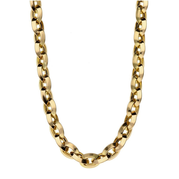 9ct Yellow Gold Ladies Oval Link Chain - 18" - 12.8g