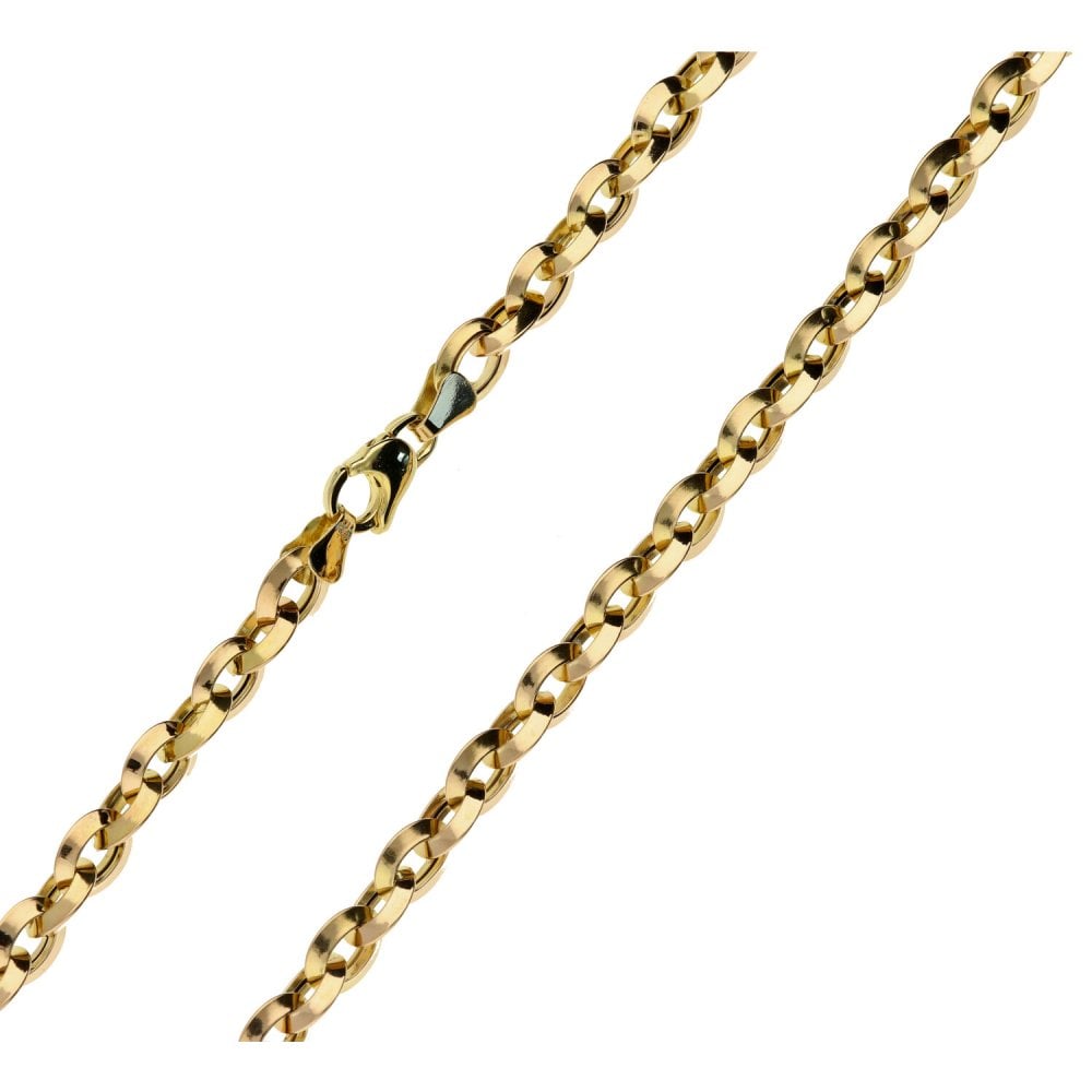 9ct Yellow Gold Ladies Oval Link Chain - 18" - 12.8g