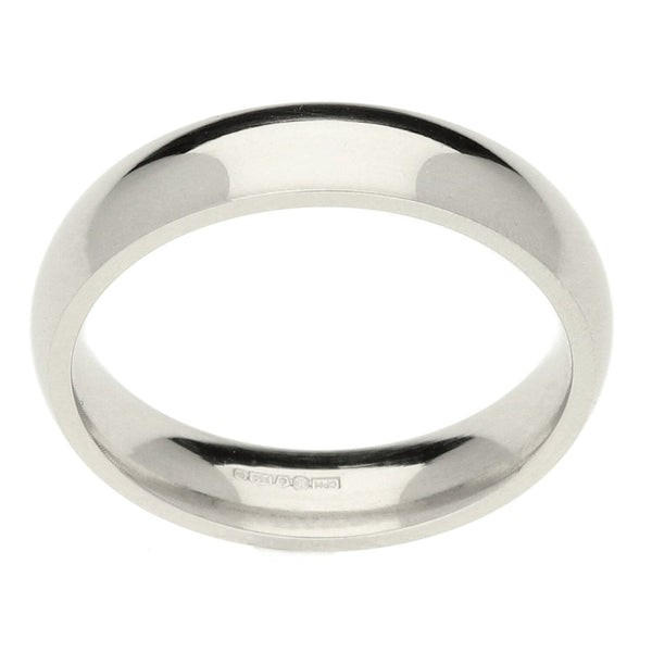 Platinum 4mm Court Shape Wedding Ring - Size M - 7.9g