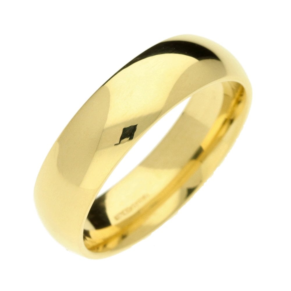 Gents 18ct Yellow Gold 6mm Court Wedding Ring - 10.7g