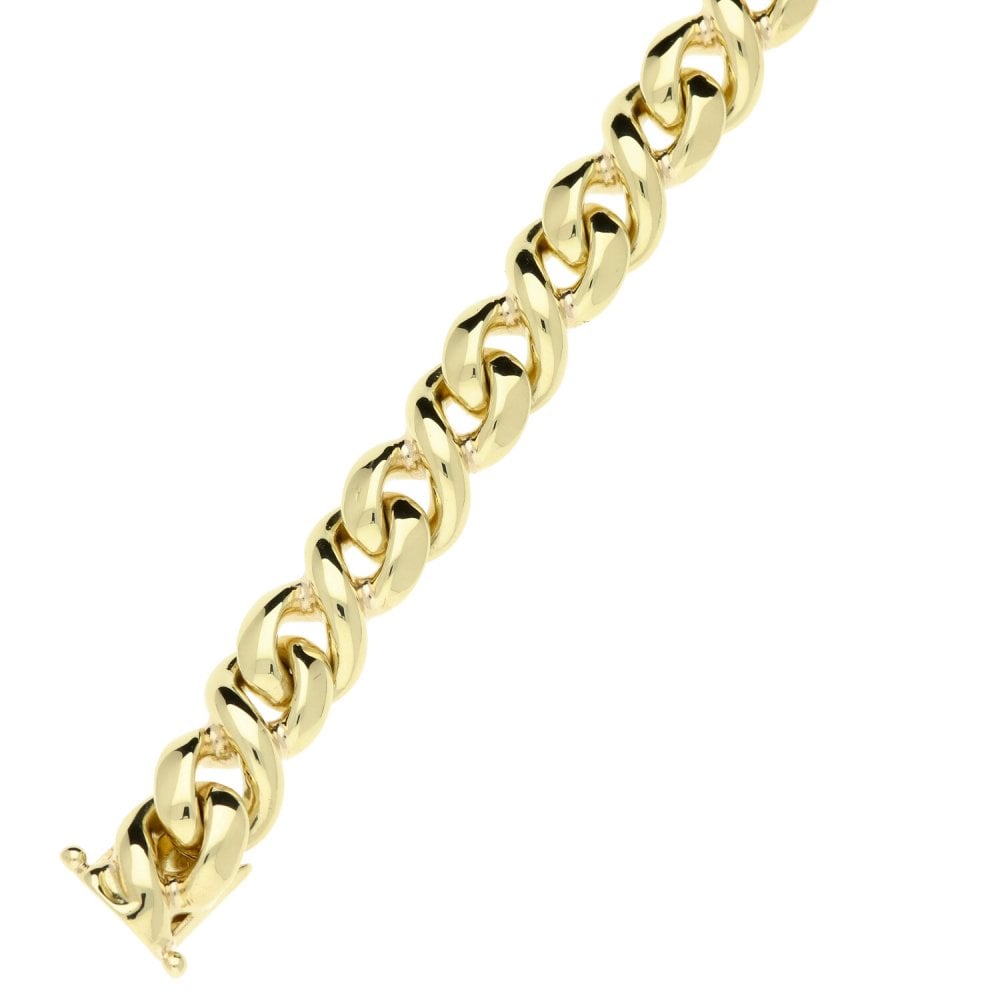 9ct Yellow Gold Ladies Fancy Bracelet - 7.5" - 38.9g