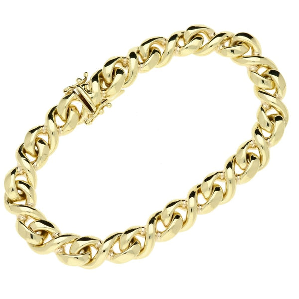 9ct Yellow Gold Ladies Fancy Bracelet - 7.5" - 38.9g