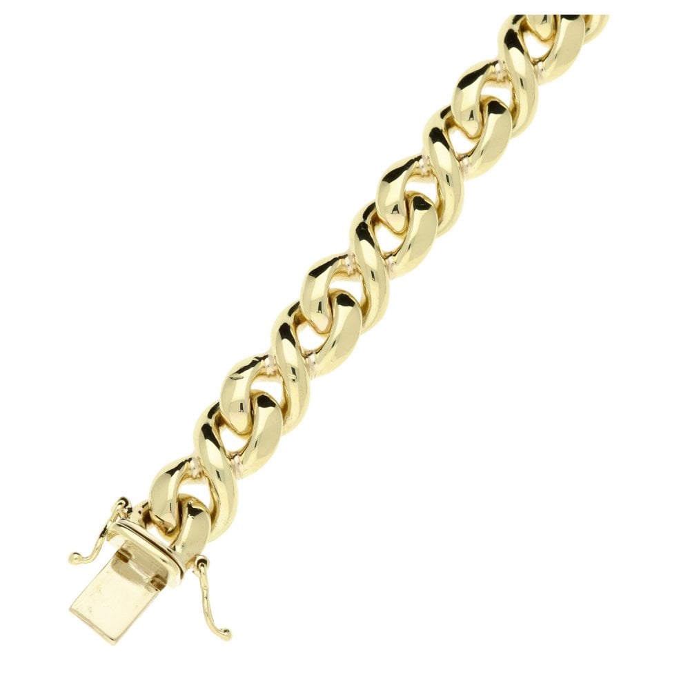 9ct Yellow Gold Ladies Fancy Bracelet - 7.5" - 38.9g