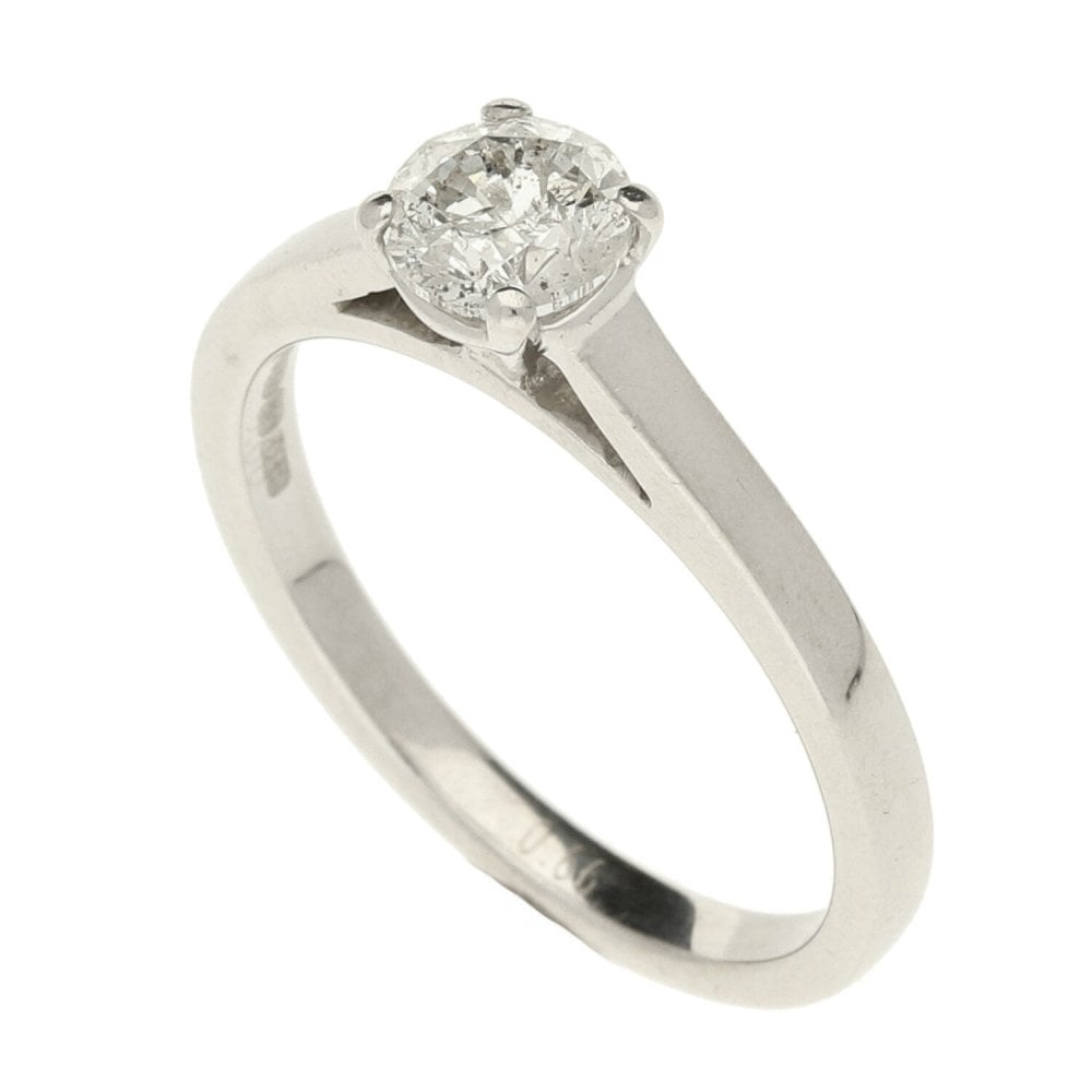 18ct White Gold Ladies Diamond Engagement Ring - Size N - 0.66ct