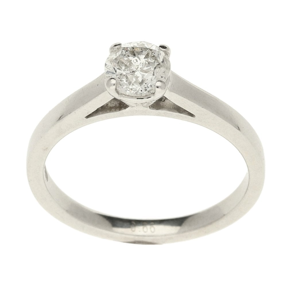 18ct White Gold Ladies Diamond Engagement Ring - Size N - 0.66ct