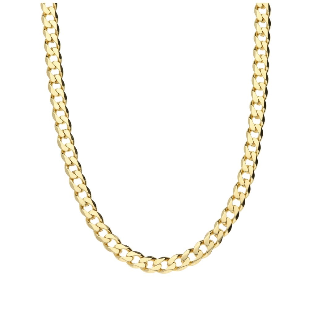 9ct Yellow Gold Gents Curb Chain 22" - 18.2g