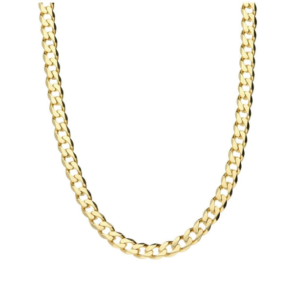 9ct Yellow Gold Gents Curb Chain 22" - 18.2g