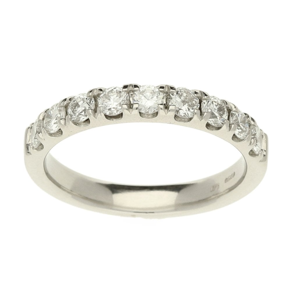 Platinum Ladies Half Eternity Diamond Ring - Size M½ - 5.3g