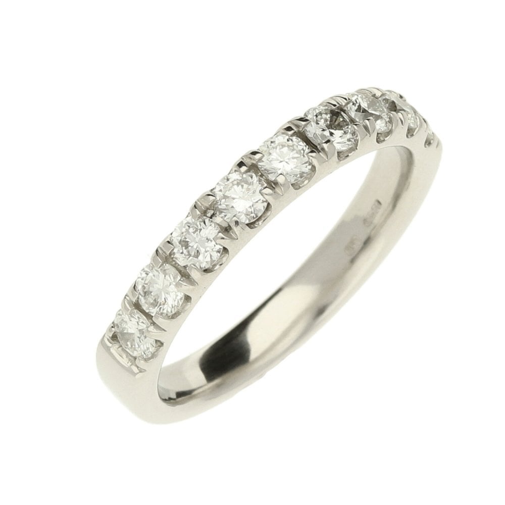 Platinum Ladies Half Eternity Diamond Ring - Size M½ - 5.3g